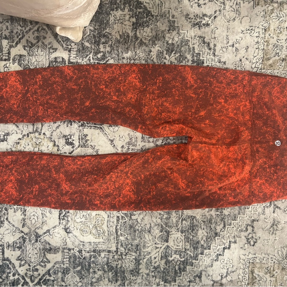 Lululemon Red Tye Dye Leggings